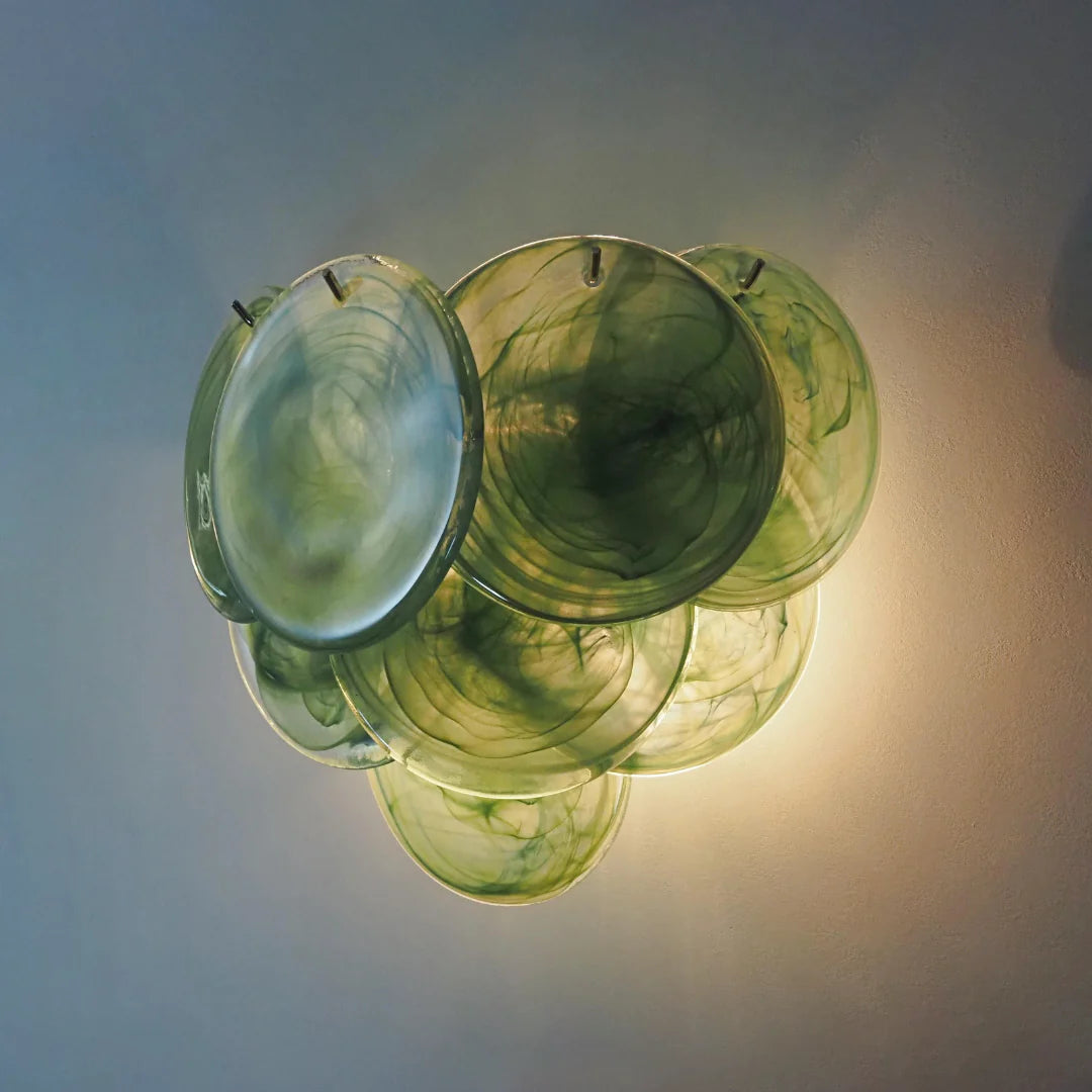 Green Murano Disc Wall Sconce - Nuvé