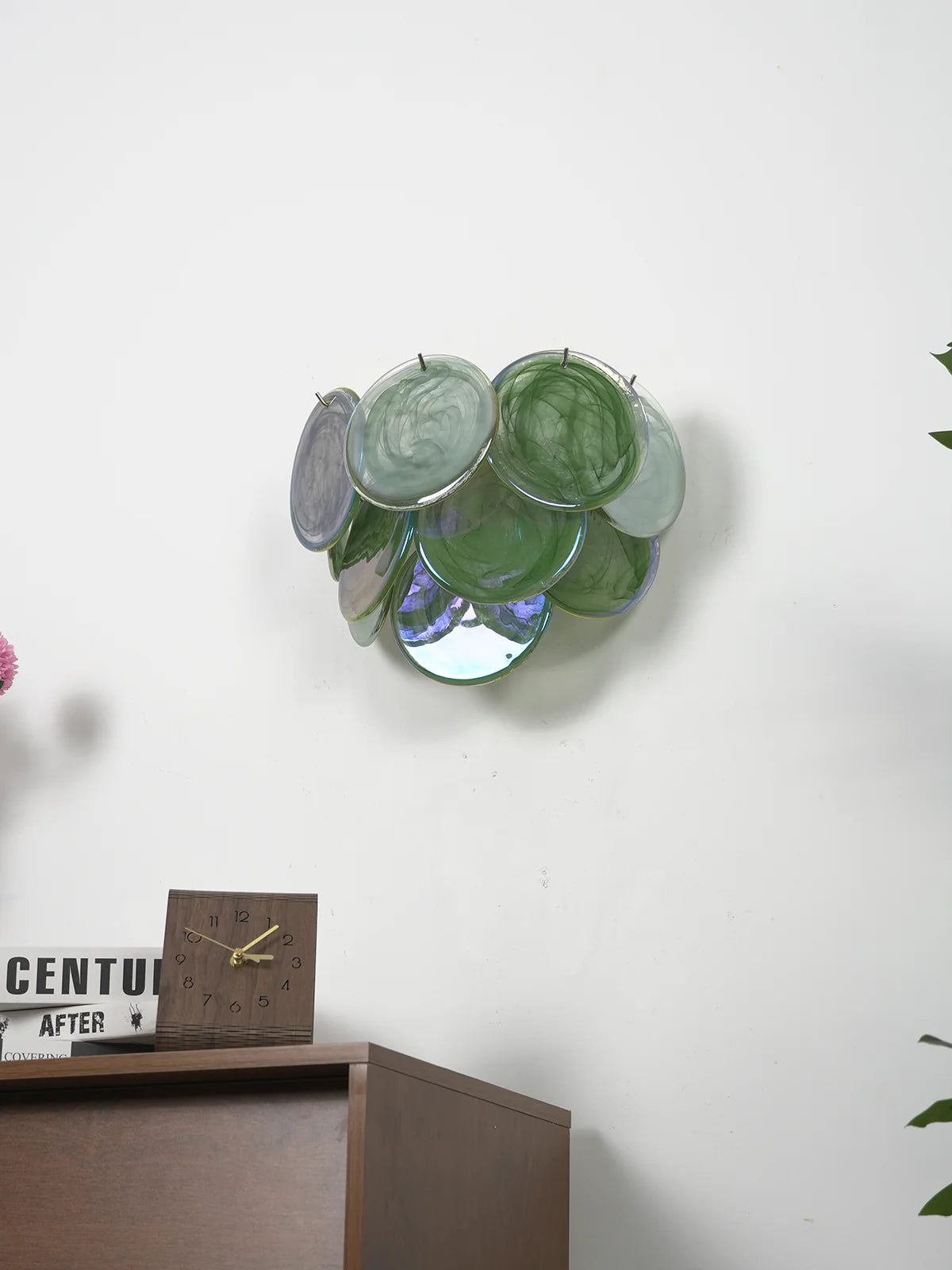 Green Murano Disc Wall Sconce - Nuvé