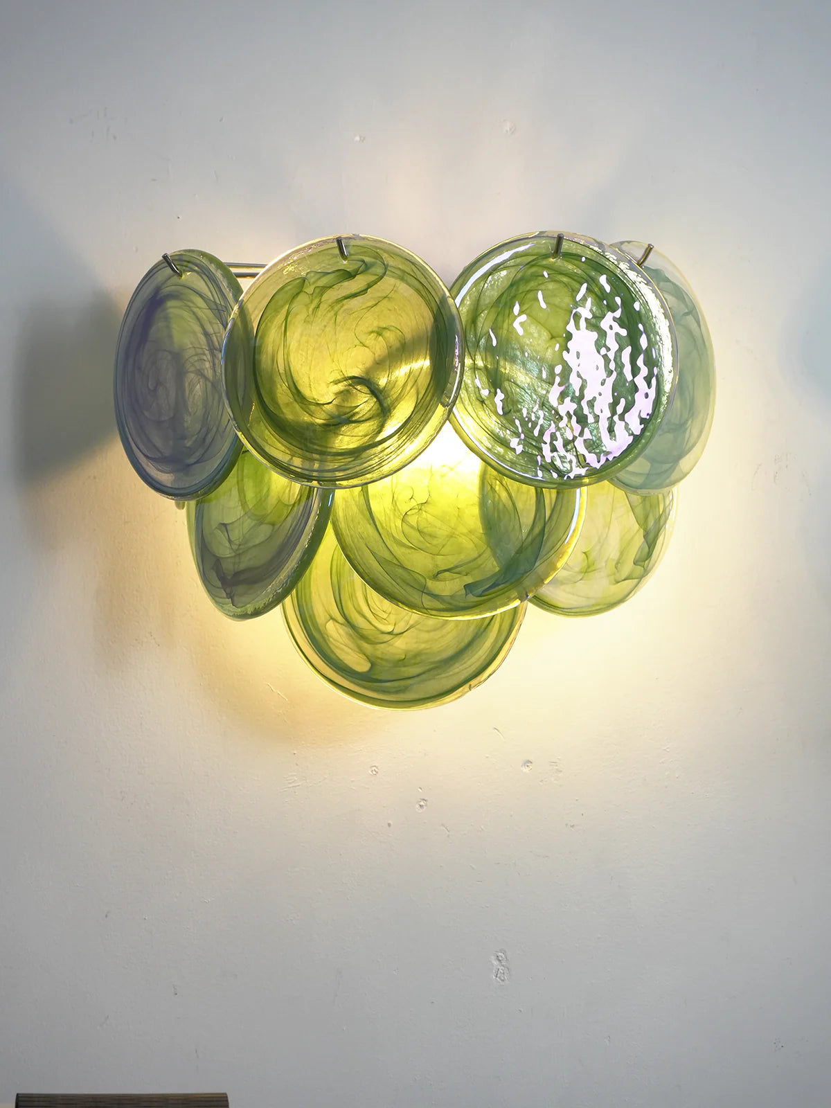 Green Murano Disc Wall Sconce - Nuvé