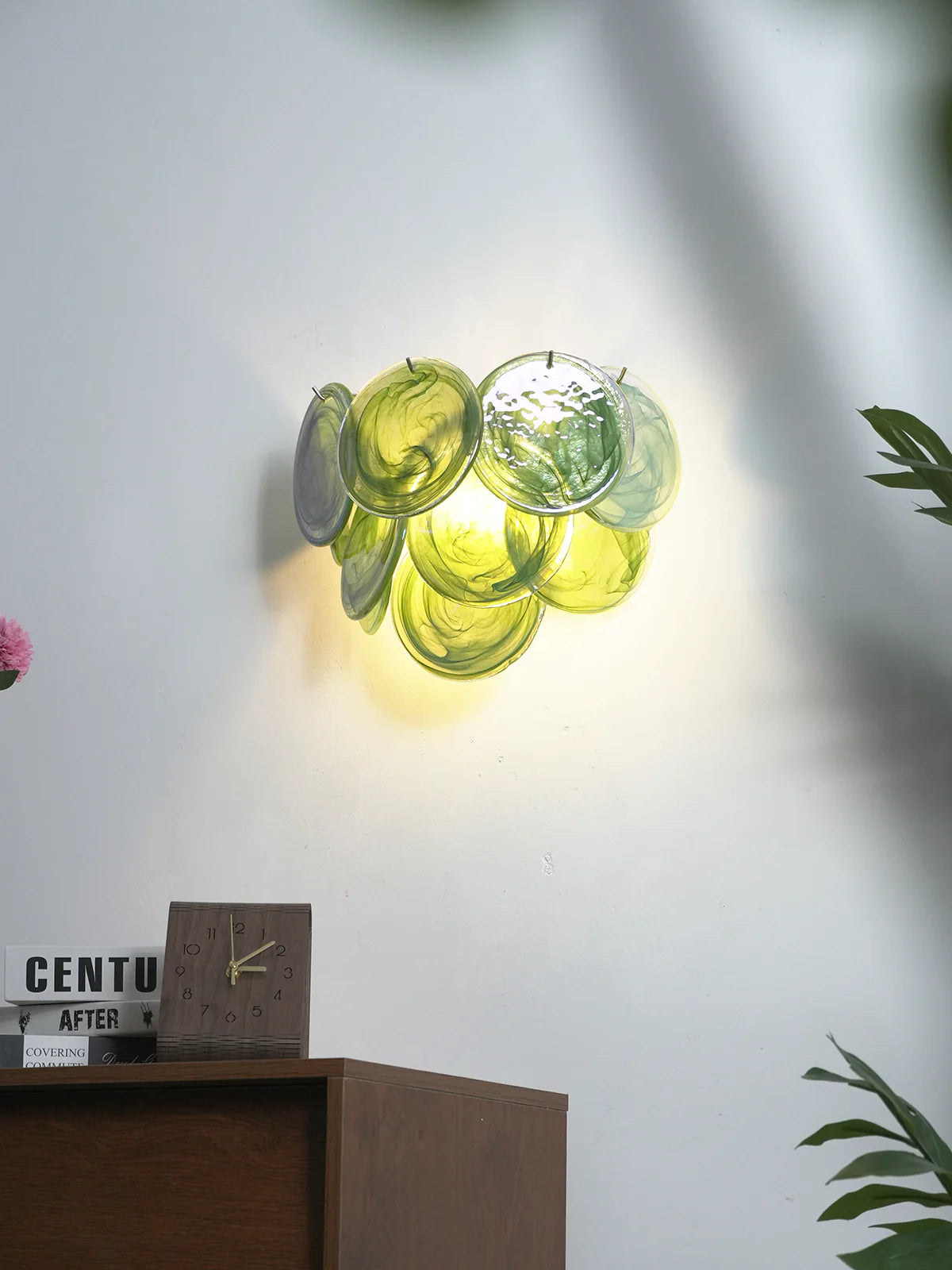 Green Murano Disc Wall Sconce - Nuvé