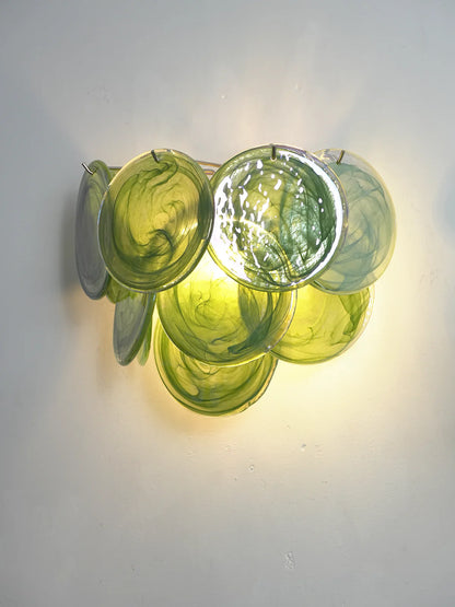Green Murano Disc Wall Sconce - Nuvé