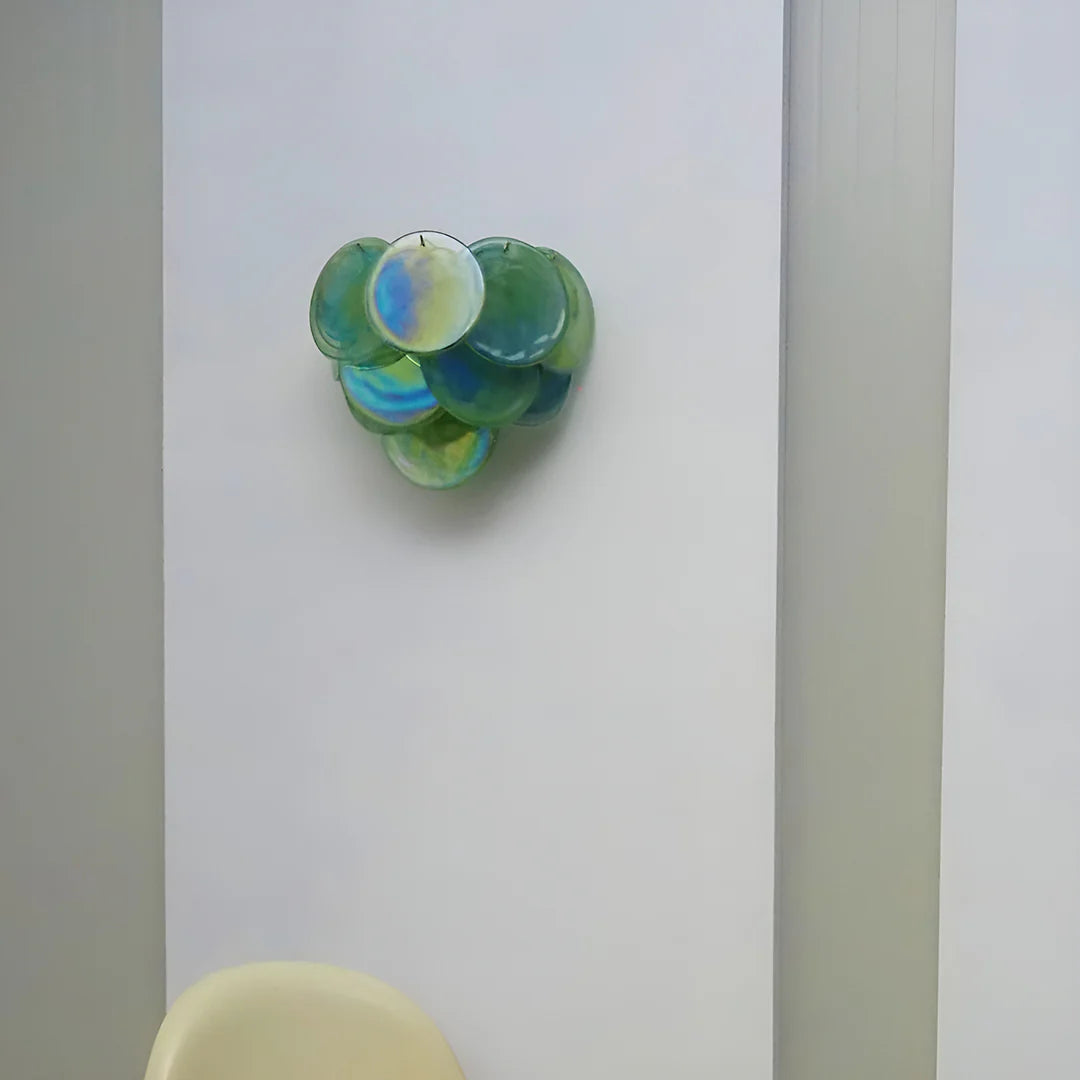 Green Murano Disc Wall Sconce - Nuvé