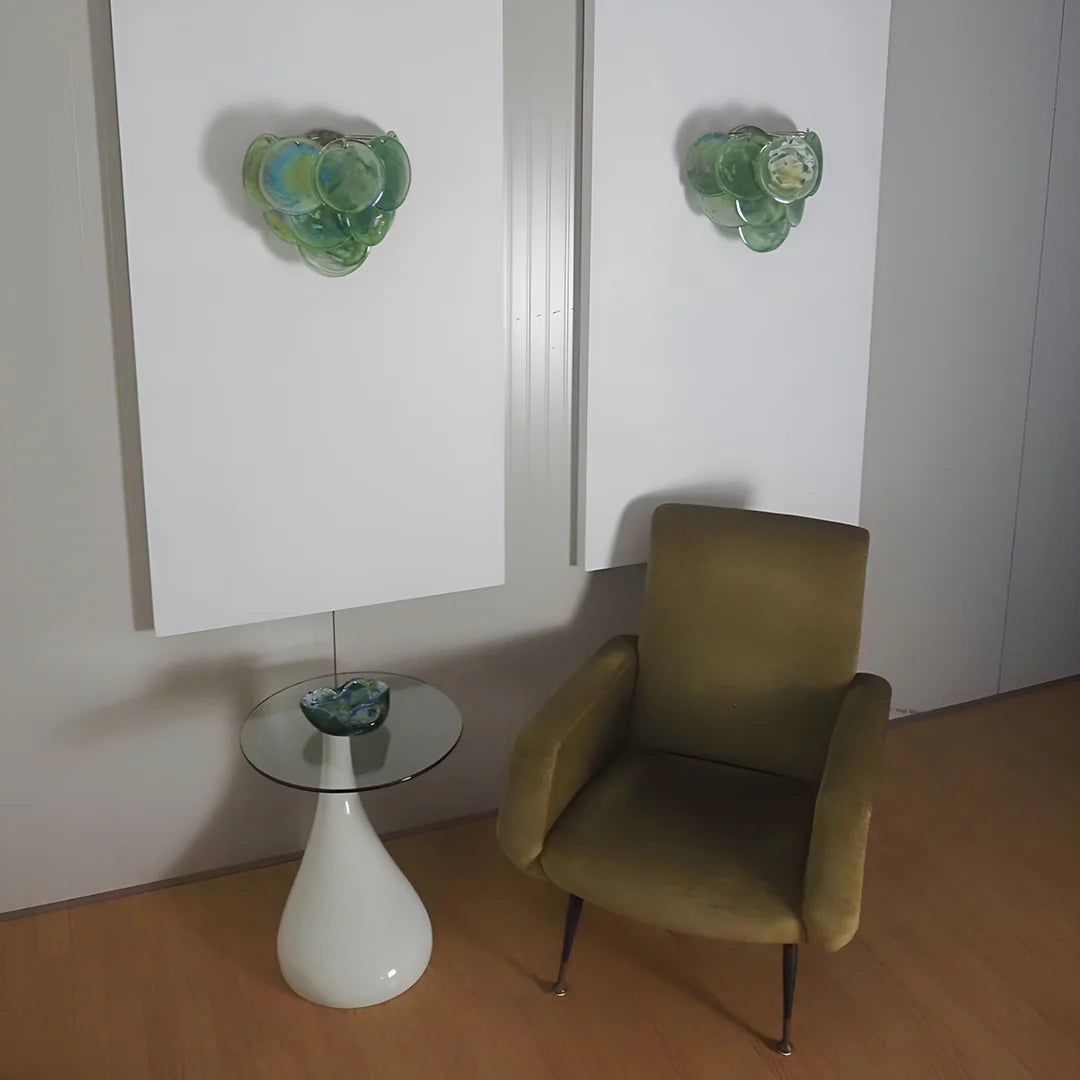 Green Murano Disc Wall Sconce - Nuvé