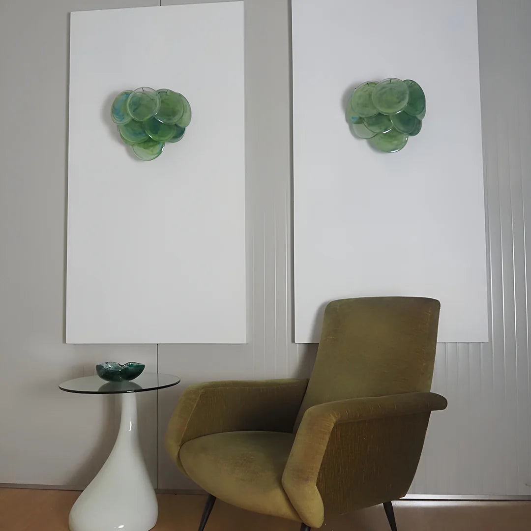 Green Murano Disc Wall Sconce - Nuvé