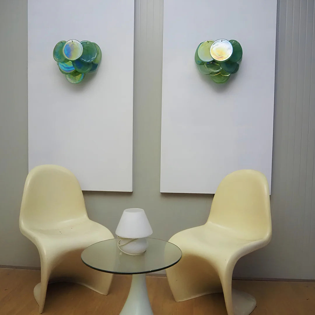 Green Murano Disc Wall Sconce - Nuvé