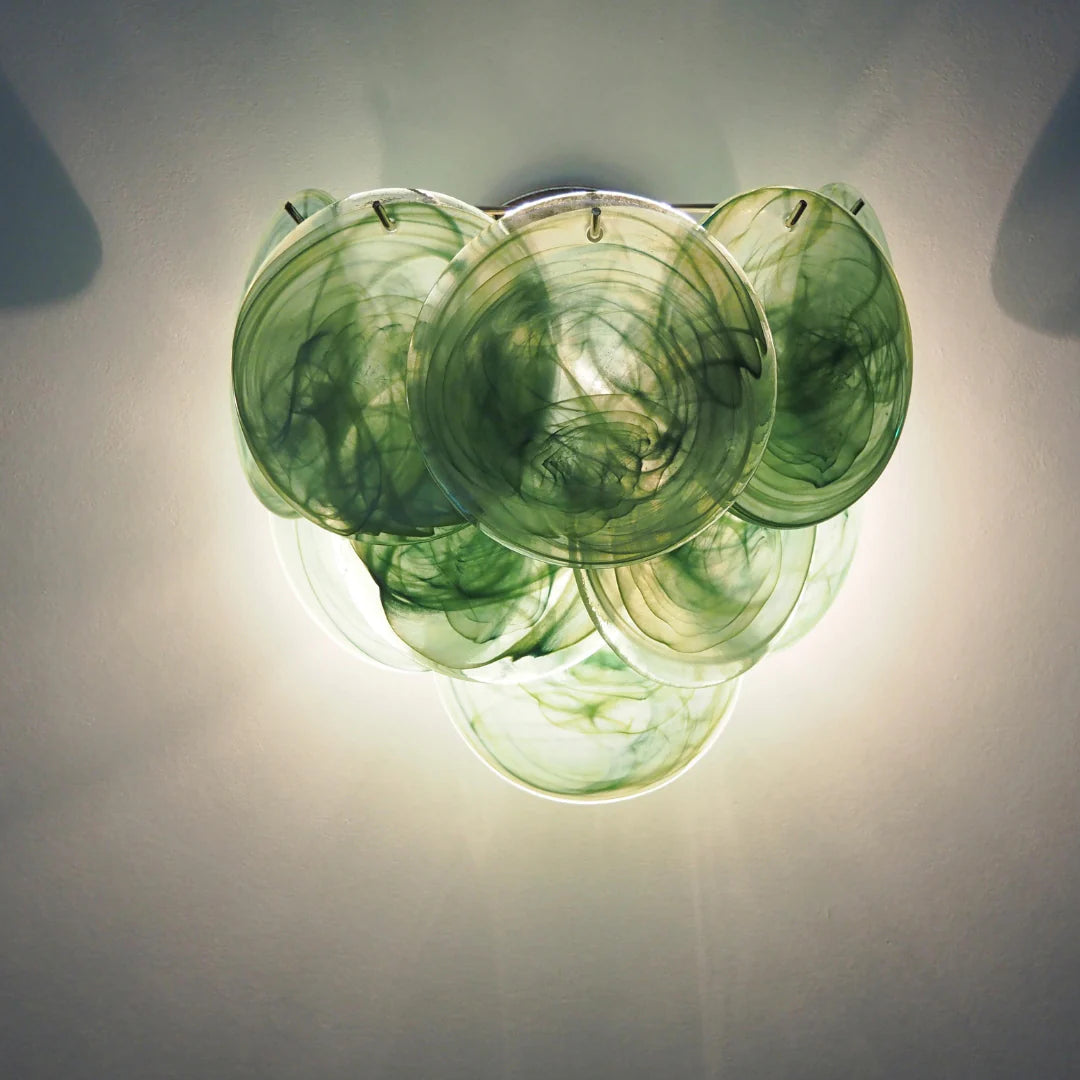 Green Murano Disc Wall Sconce - Nuvé