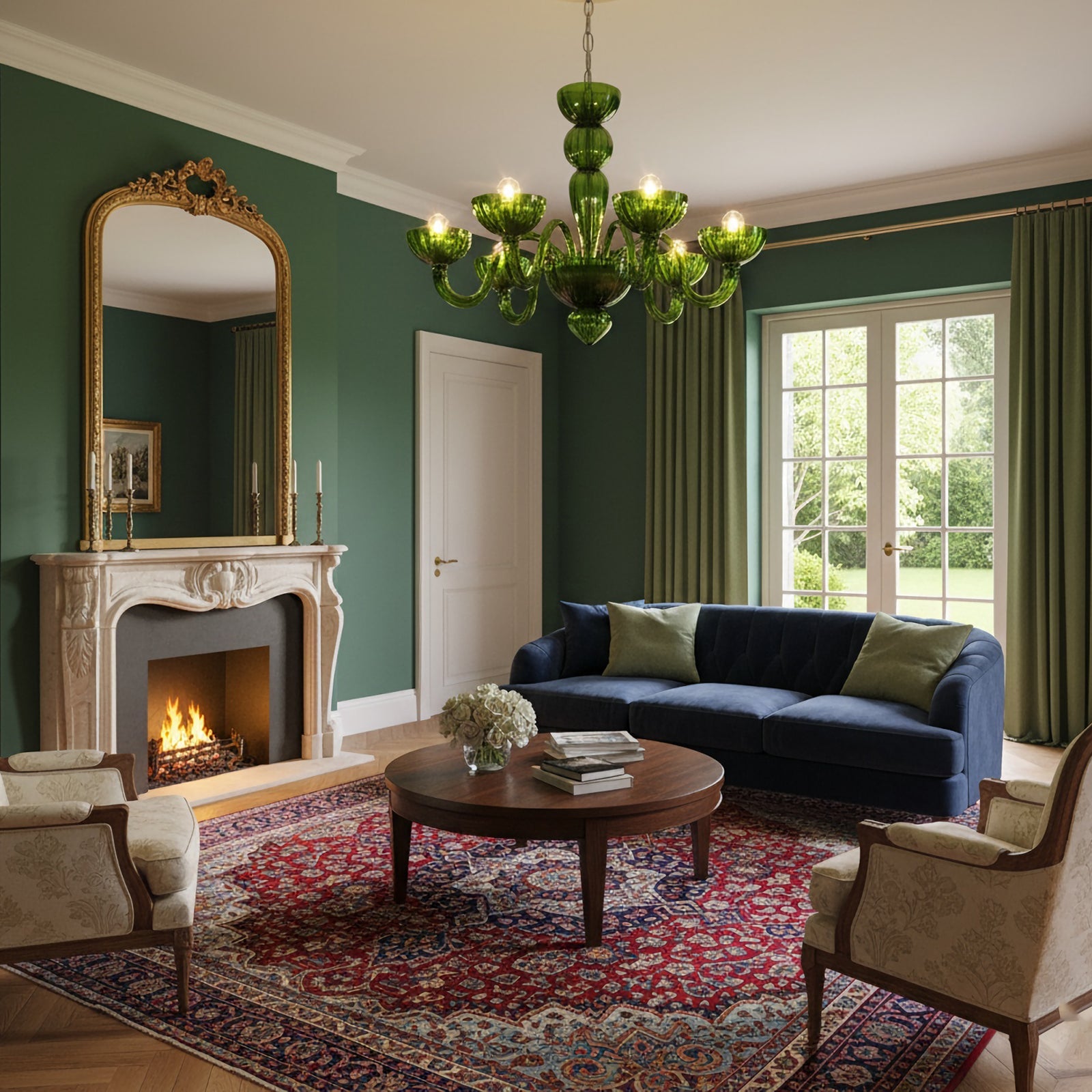 Green Ares Murano Glass Chandelier - Nuvé
