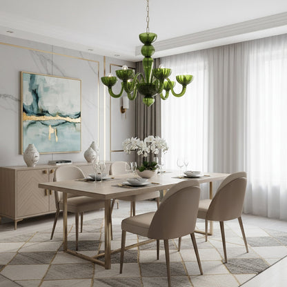 Green Ares Murano Glass Chandelier - Nuvé