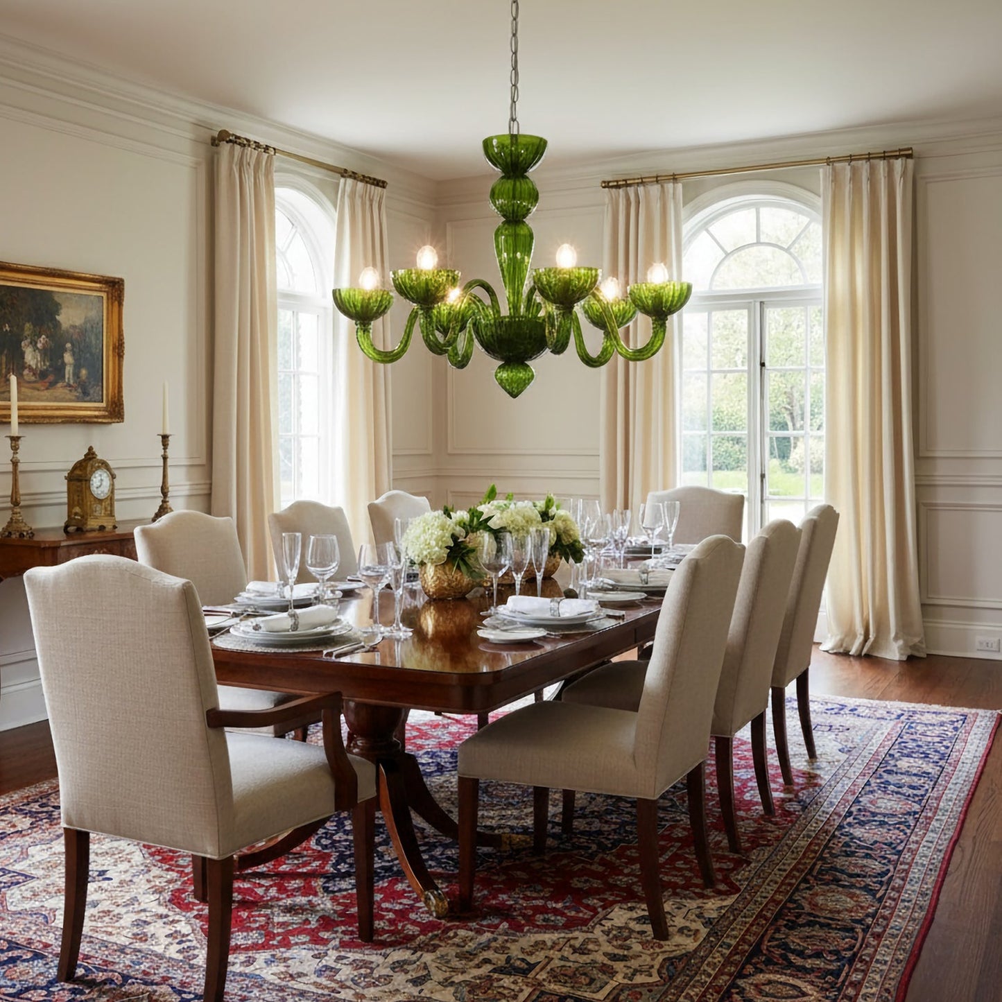Green Ares Murano Glass Chandelier - Nuvé