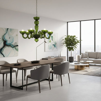 Green Ares Murano Glass Chandelier - Nuvé