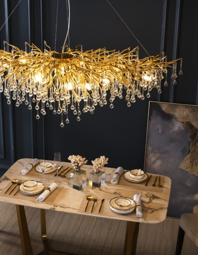 Ooze Drop-Shaped Crystal Chandelier - Nuvé