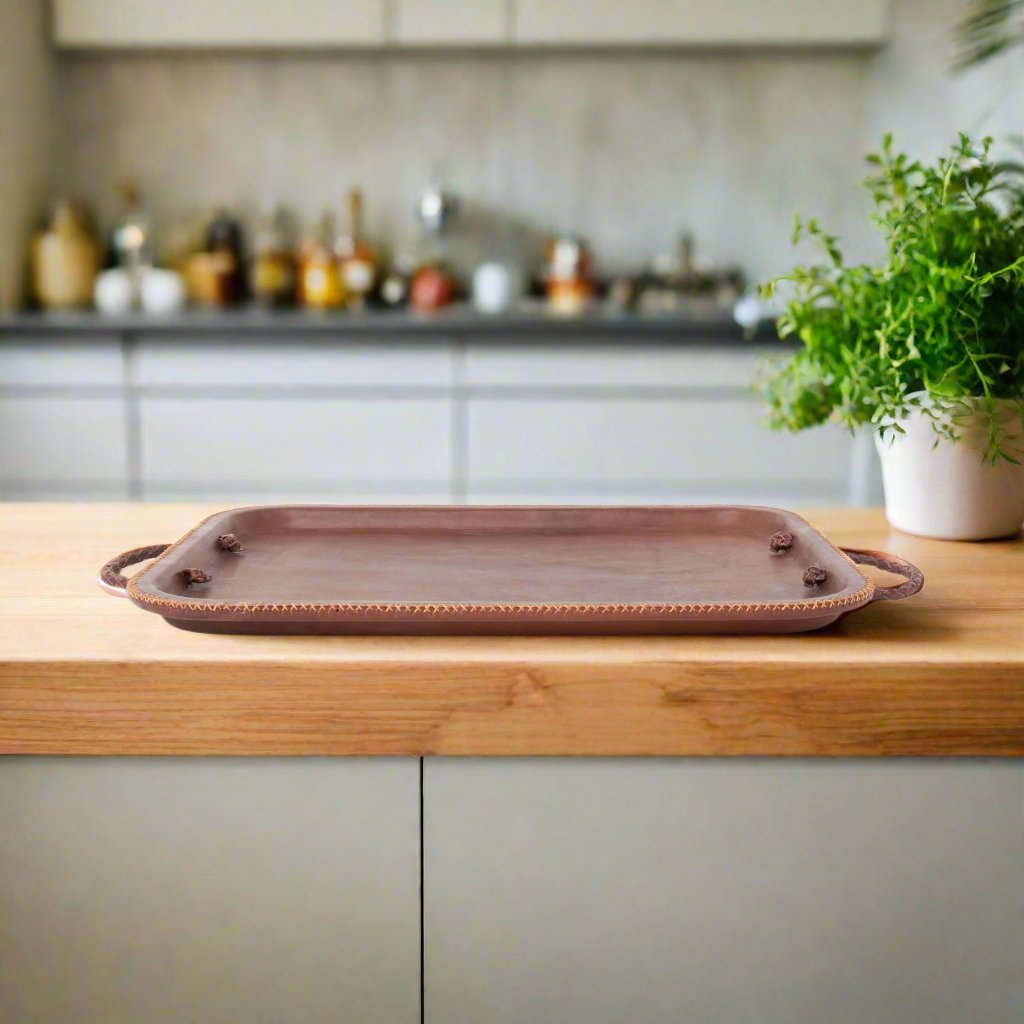 Hermana | 16” Serving Tray with Embroidered Handles - Nuvé