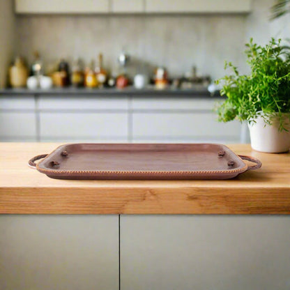 Hermana | 16” Serving Tray with Embroidered Handles - Nuvé