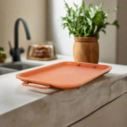 Hermana | 16” Serving Tray with Embroidered Handles - Nuvé