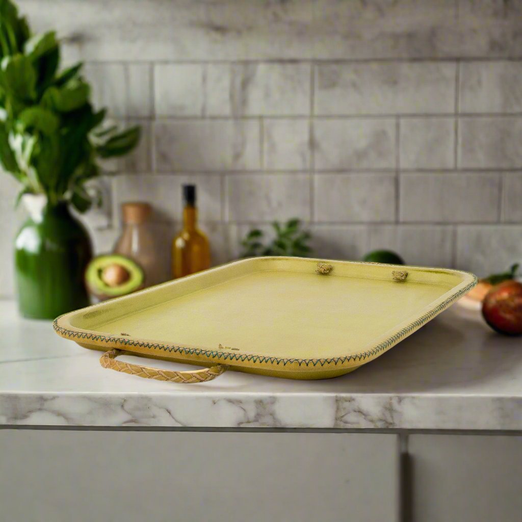 Hermana | 16” Serving Tray with Embroidered Handles - Nuvé