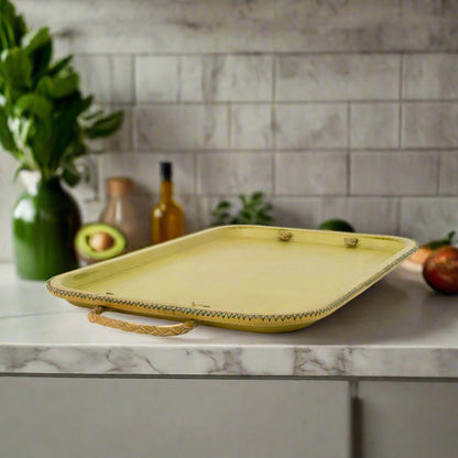 Hermana | 16” Serving Tray with Embroidered Handles - Nuvé