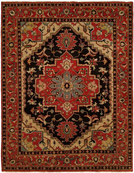 Indo-Persian Heriz (6x9) black/red - Nuvé