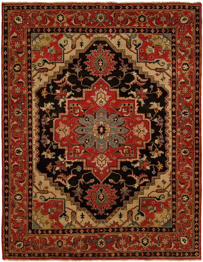 Indo-Persian Heriz (6x9) black/red - Nuvé
