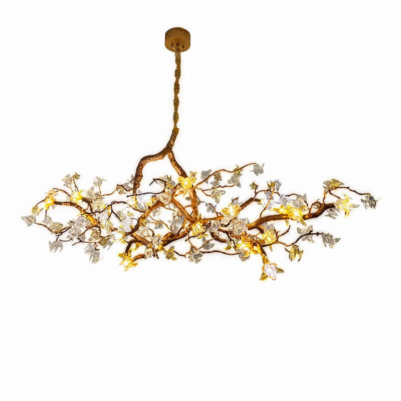 Korewolamp Aosta Branch Glass Flower Chandelier hanging with delicate glass flower details and multiple branches for elegant lighting.