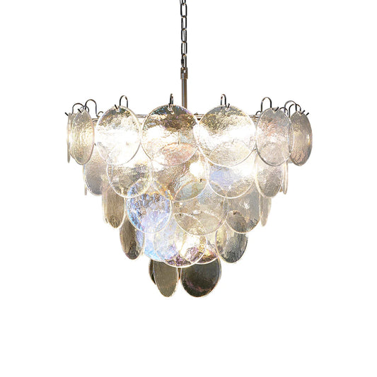 Elegant Murano Disc Iridescent Chandelier - Nuvé