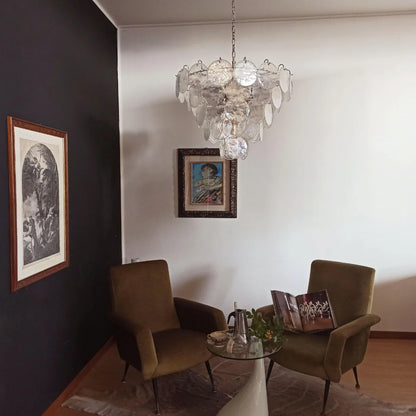 Elegant Murano Disc Iridescent Chandelier - Nuvé