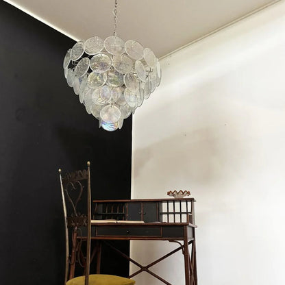 Elegant Murano Disc Iridescent Chandelier - Nuvé
