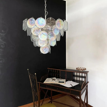 Elegant Murano Disc Iridescent Chandelier - Nuvé