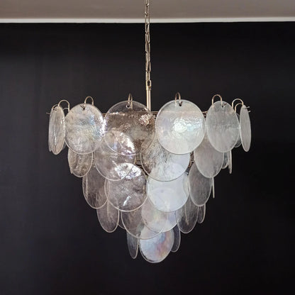 Elegant Murano Disc Iridescent Chandelier - Nuvé