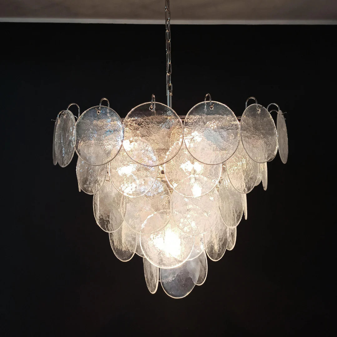 Elegant Murano Disc Iridescent Chandelier - Nuvé