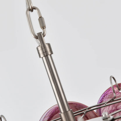 Elegant Pink Murano Disc Chandelier - Nuvé