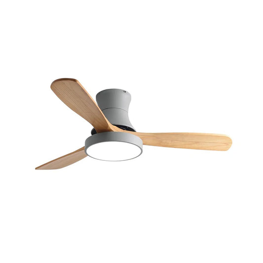 Hugger Wood Blade Ceiling Fan Lamp - Nuvé