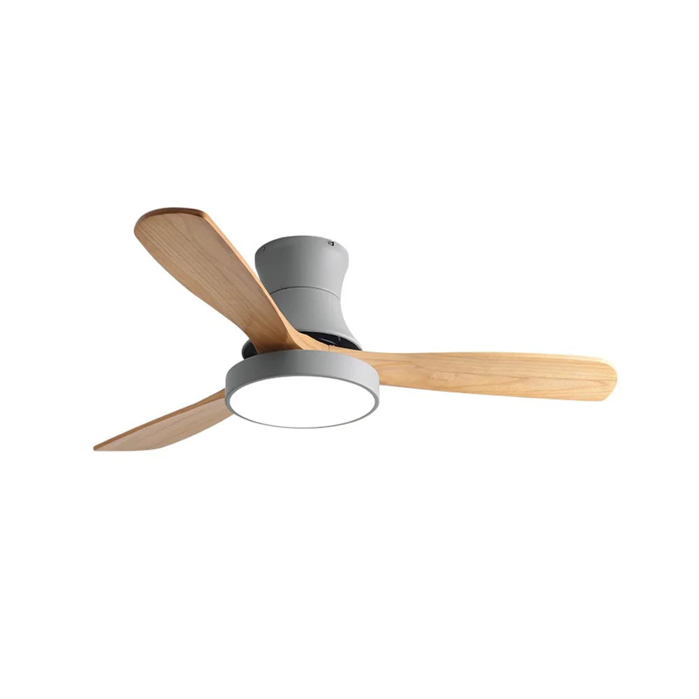 Hugger Wood Blade Ceiling Fan Lamp - Nuvé