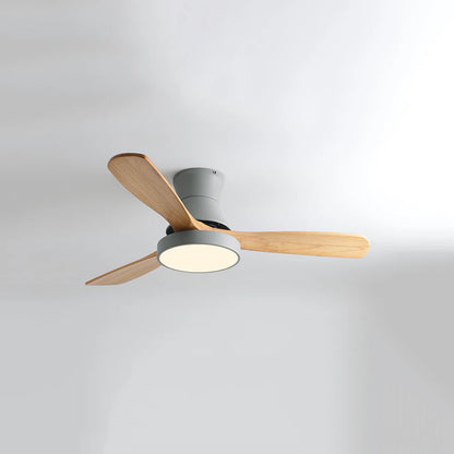 Hugger Wood Blade Ceiling Fan Lamp - Nuvé