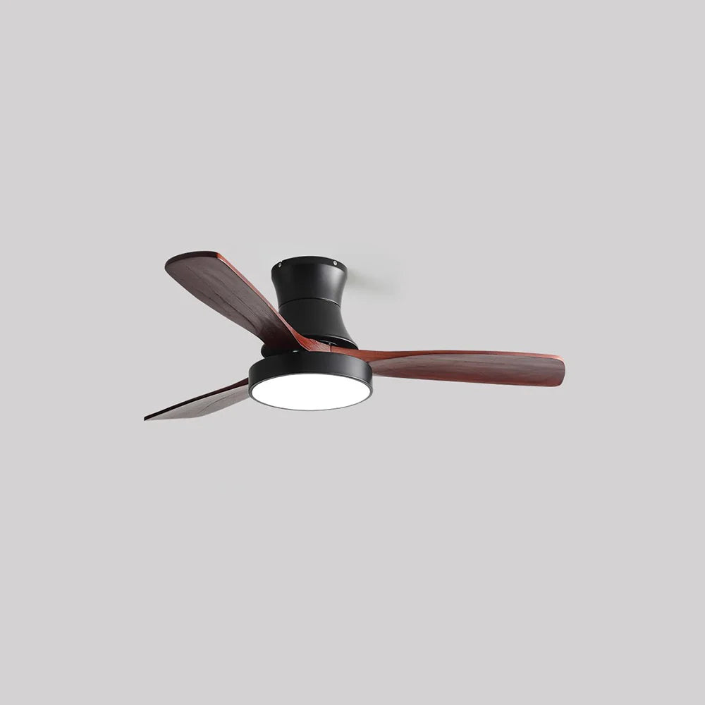 Hugger Wood Blade Ceiling Fan Lamp - Nuvé