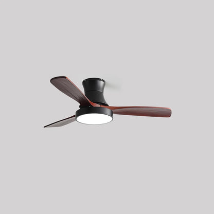 Hugger Wood Blade Ceiling Fan Lamp - Nuvé