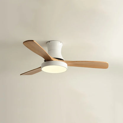 Hugger Wood Blade Ceiling Fan Lamp - Nuvé