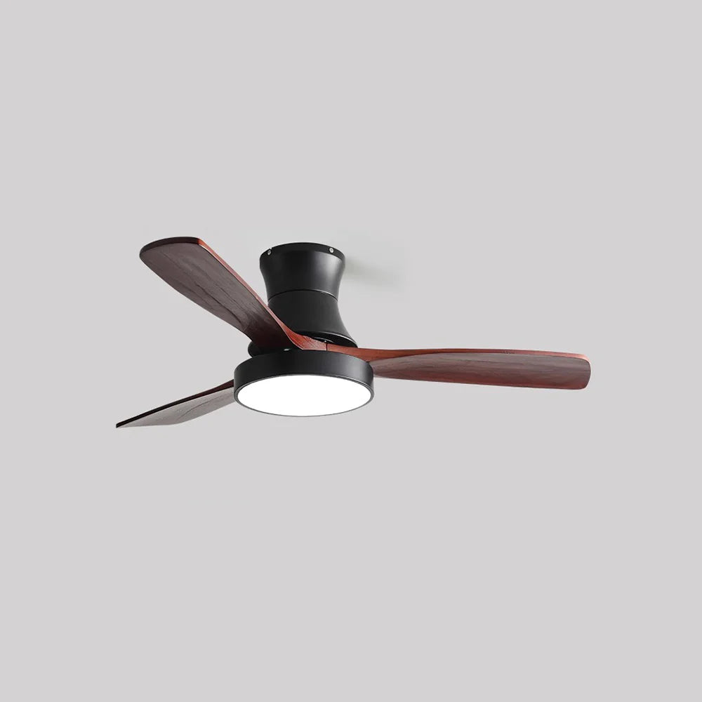 Hugger Wood Blade Ceiling Fan Lamp - Nuvé