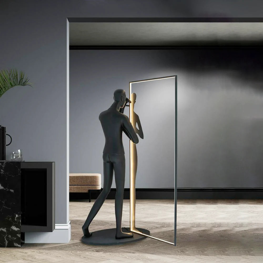 Human Mirror Sculpture Floor Lamp - Nuvé
