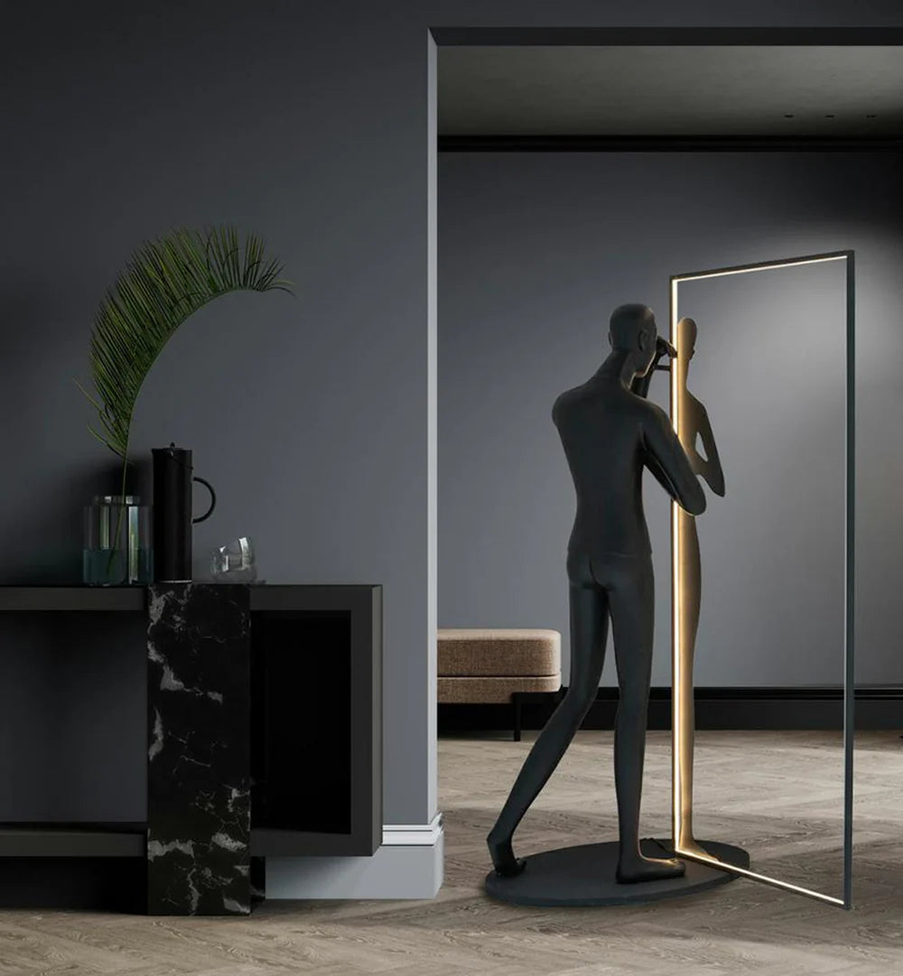 Human Mirror Sculpture Floor Lamp - Nuvé