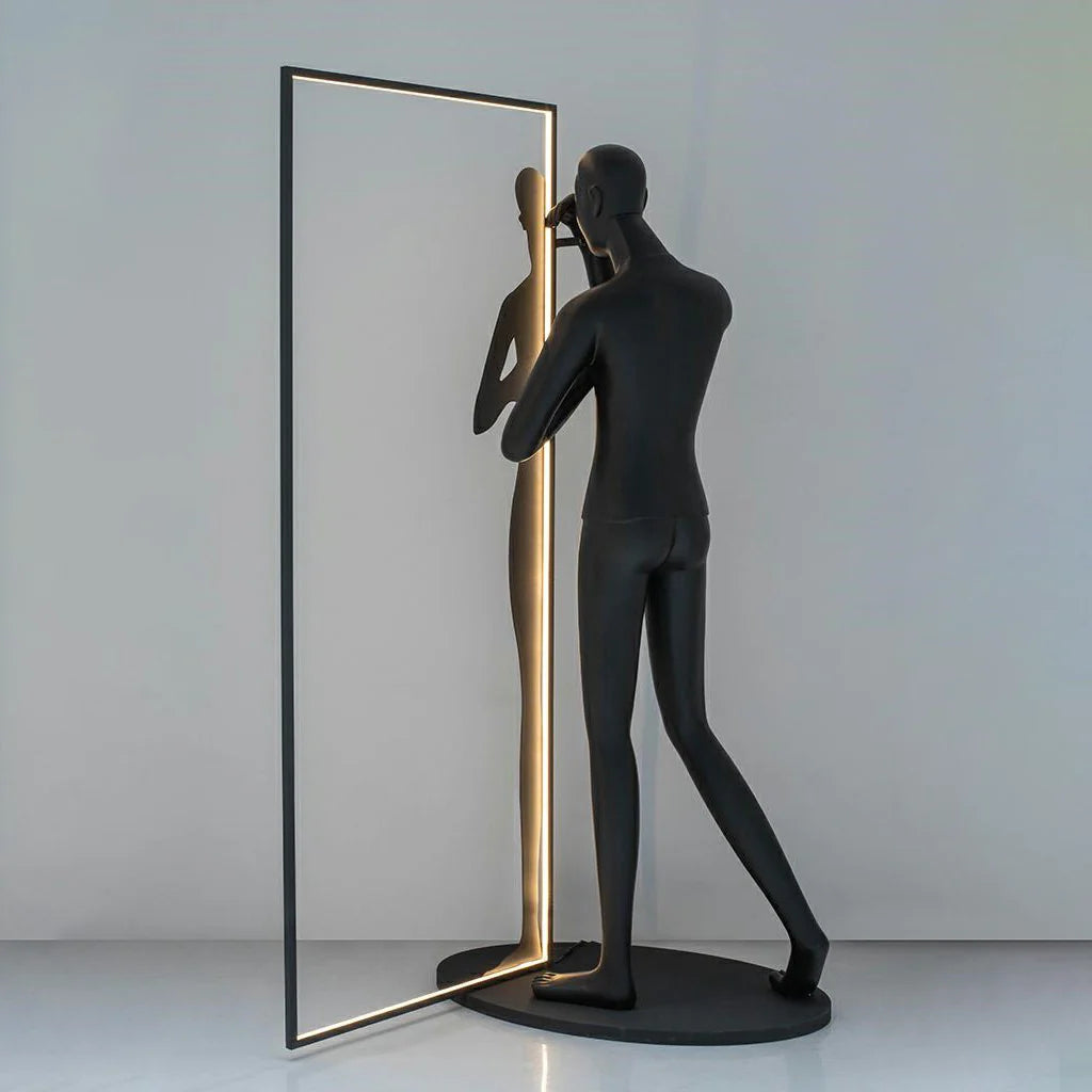 Human Mirror Sculpture Floor Lamp - Nuvé