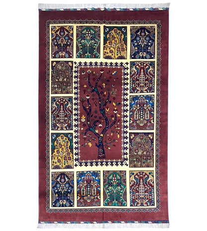 Hand-Knotted Afghani Tree of Life Wool Rug – 6’6″  x  9’6″