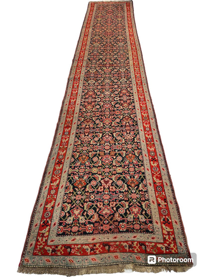 3’4” x 17’ Karabkah Antique Caucasian Wool on Wool Runner - Nuvé