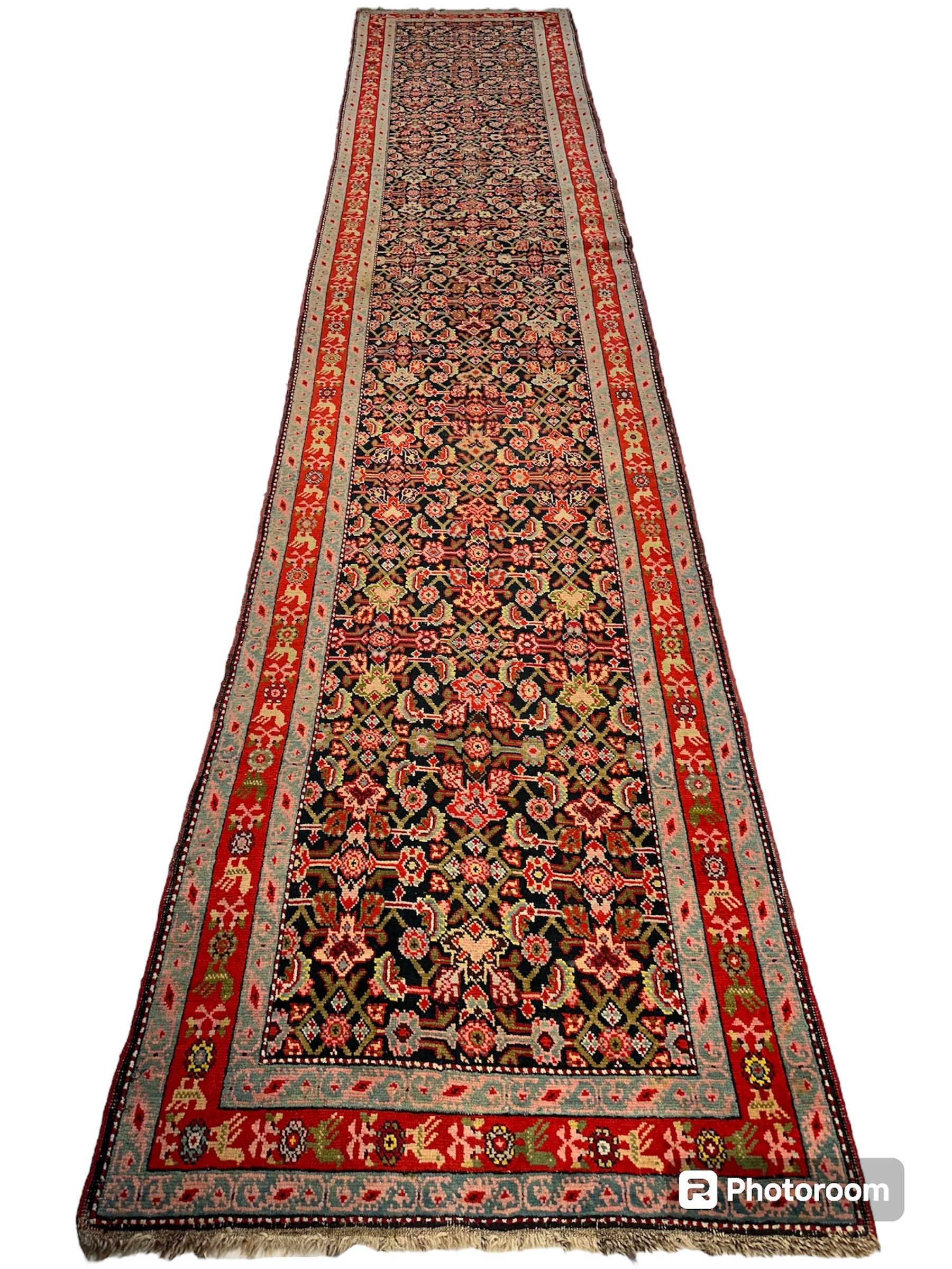 3’4” x 17’ Karabkah Antique Caucasian Wool on Wool Runner - Nuvé