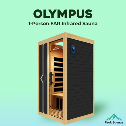 Peak Saunas Olympus 1-Person FAR Infrared Sauna with Smart WiFi App Control - Nuvé