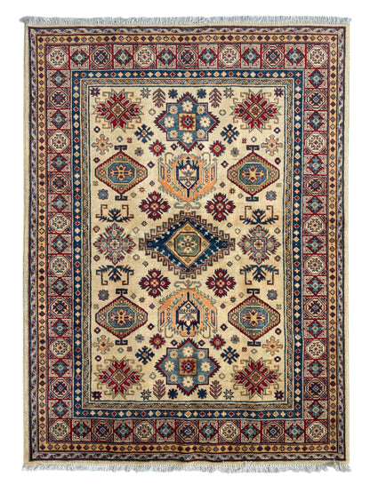 Fine Hand Knotted Afghani Super Kazak Rug 5 x 7 - Nuvé