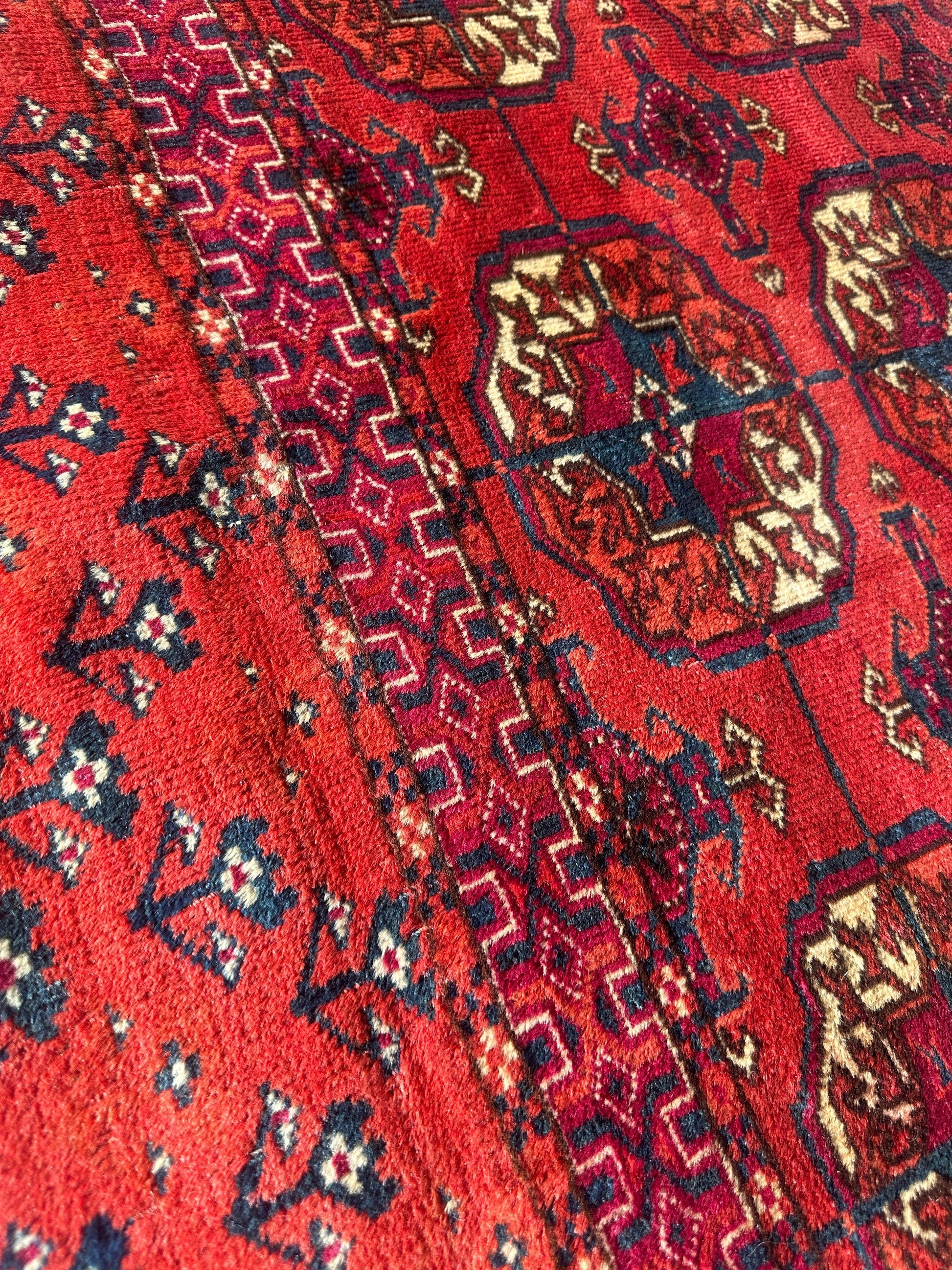 Antique 1920’s Tribal Turkoman Tekke Wedding Rug 3’4” x 4’1” - Nuvé