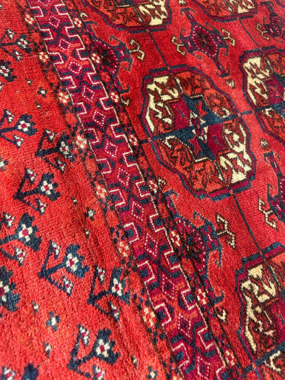 Antique 1920’s Tribal Turkoman Tekke Wedding Rug 3’4” x 4’1” - Nuvé
