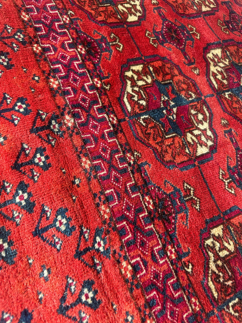Antique 1920’s Tribal Turkoman Tekke Wedding Rug 3’4” x 4’1” - Nuvé