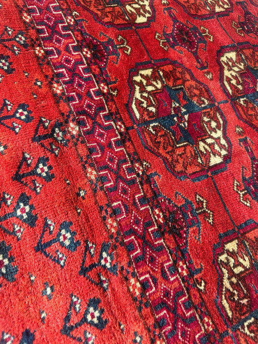 Antique 1920’s Tribal Turkoman Tekke Wedding Rug 3’4” x 4’1” - Nuvé