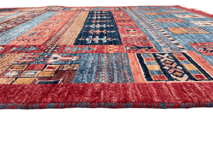 Afghan Gabbeh (4'02"x6'03") navy/blue/red